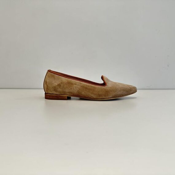 Mocassino in camoscio beige